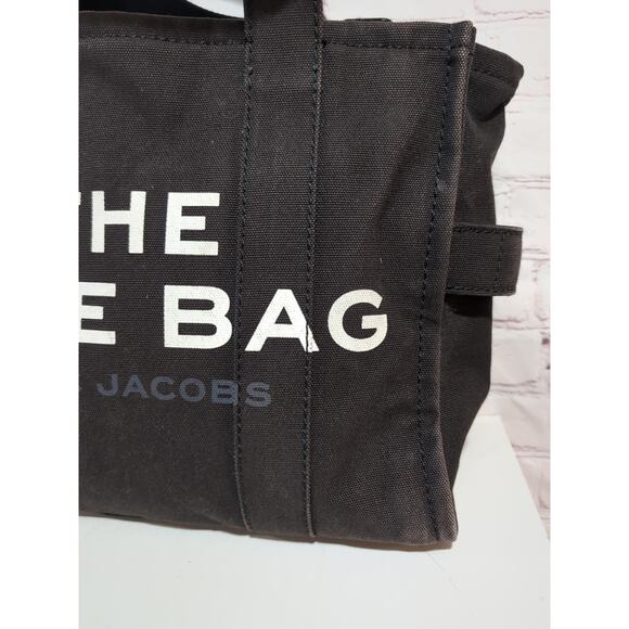Marc Jacobs Black Gray Canvas Medium The Tote Bag with Dust Bag - Picture 5 of 16